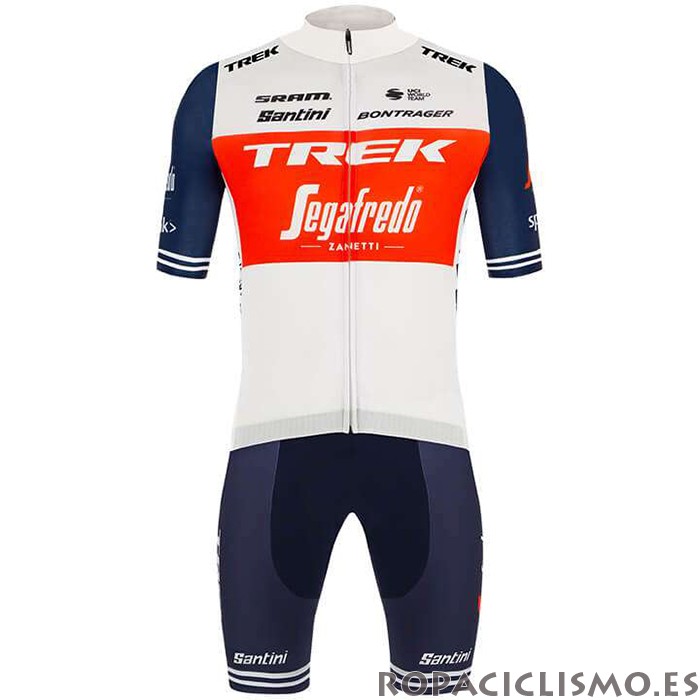 2020 Maillot Trek Segafredo Tirantes Mangas Cortas Blanco Profundo Azul